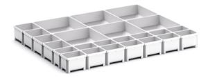 24 Compartment Box Kit 75mm High x 650W x 525D drawer Bott Drawer Cabinets 525 Depth with 650mm wide full extension drawers 43020797 